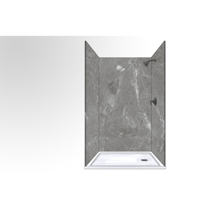 Panneau de douche en composite à trois parois l 48 po x H 36 po x 36 po Polymarm, Grescatta