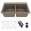 Ensemble d'évier de cuisine encastré à double cuve 50/50 Karran Quartz 33 "X 22"-50597886