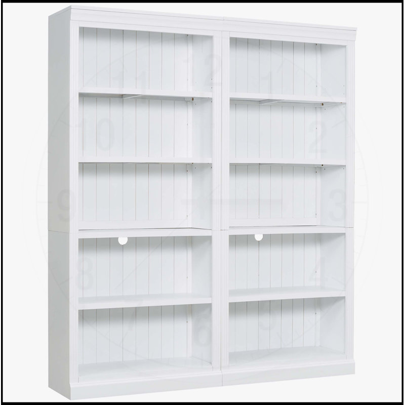 Stylish 83-Inch Tall Wood Bookcase Suite with LED Light Strip, Adjustable Shelves, and Modern Design for Versatile Home Storage
