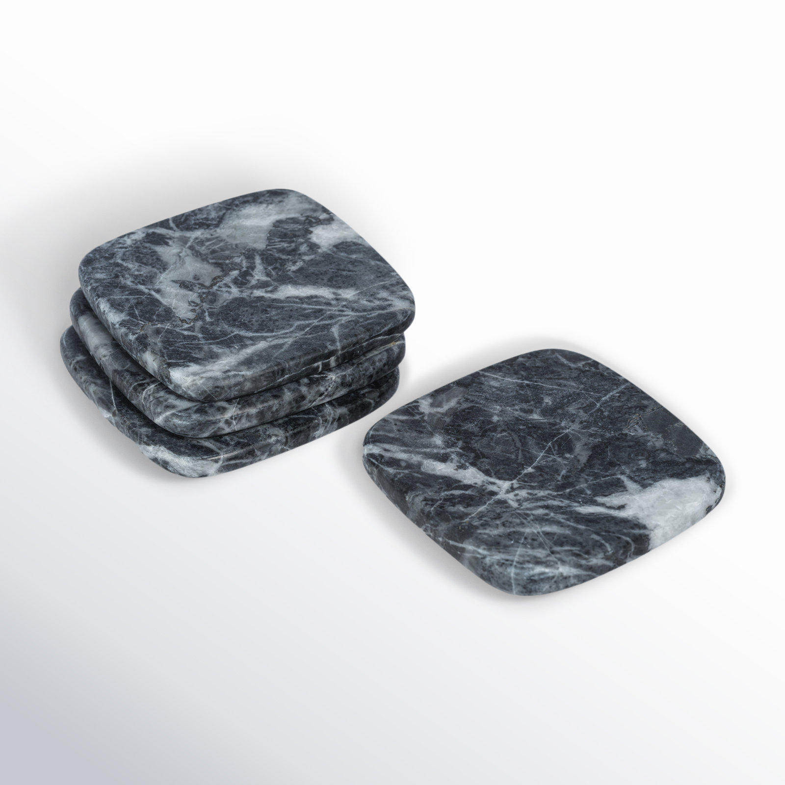 Elphaba Marble Square 4 Piece Coaster Set