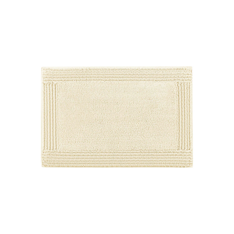 Tapis pour salle de bain réversible 100% coton de 17 x 24 po, 3000 g / m², luxueux et dense, velours moyen 0,5 po, lavable à la machine, antidérapant et durable