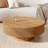 Sharna Pedestal Round Coffee Table, Handcrafted Solid Wood Fluted Design-667217076-664250116