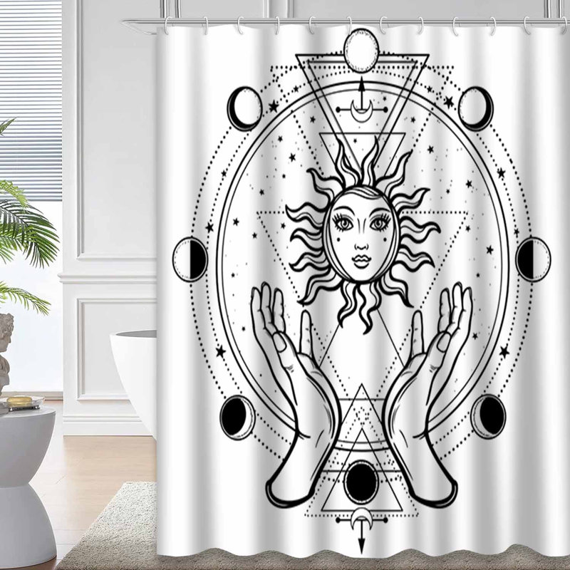 Rideau de douche Mystical Sun Moon, L 72 po x l 72 po