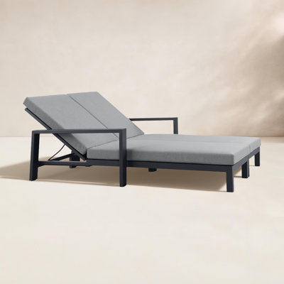 Hoyt 63" Patio Double Chaise Lounge