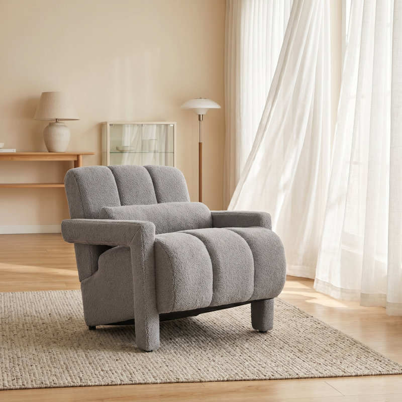 Jakeim 28‘’ Upholstered Accent Chair with Arm, Gray