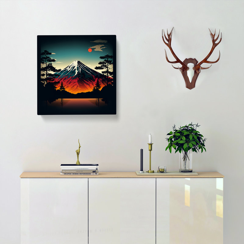 Mount Fuji Digital Art - Wrapped Canvas, 50cm H x 50cm W x 3cm D