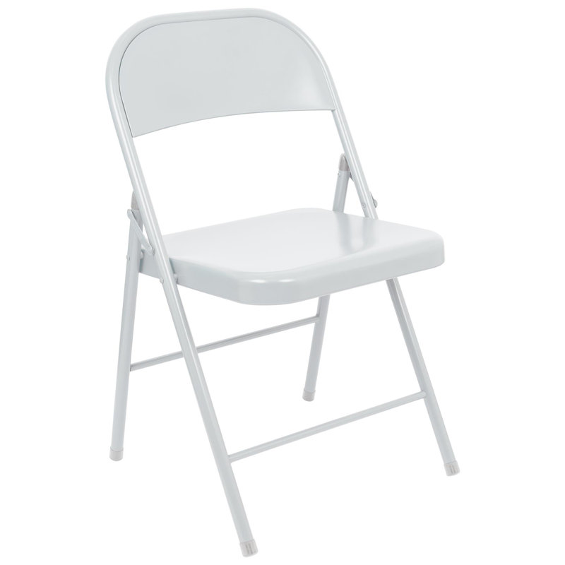 Metal Stackable Folding Chair Folding Chair, Matte White