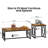Coffee Table Set Of 3, Vintage Wood Coffee Table With 2 Square End Tables, Modern Industrial 3-Piece Living Room Table Set With Metal Frame For Apartment, Home, Office