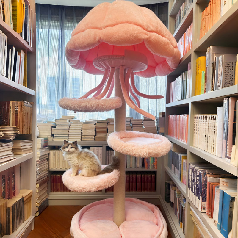 Classical Jellyfish Cat Tree - Pink, Pink