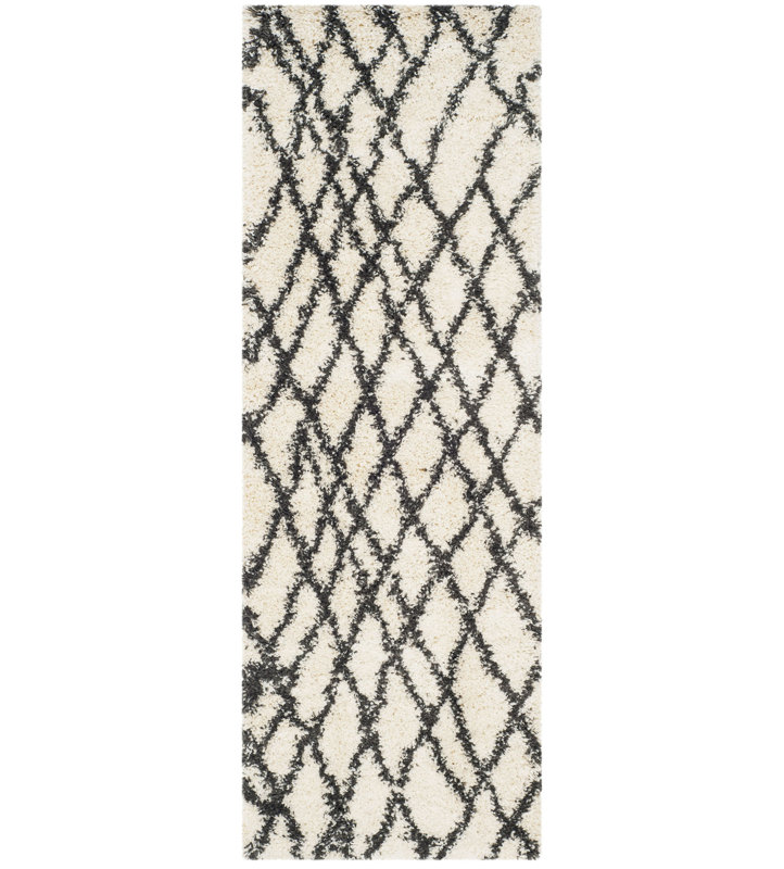 Tapis à poils longs Ritney Sgb-Belize, Tapis de couloir 2 pi 3 po x 7 pi