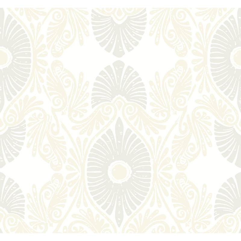 Rouleau de papier peint Gery, Blanc / Blanc cassé