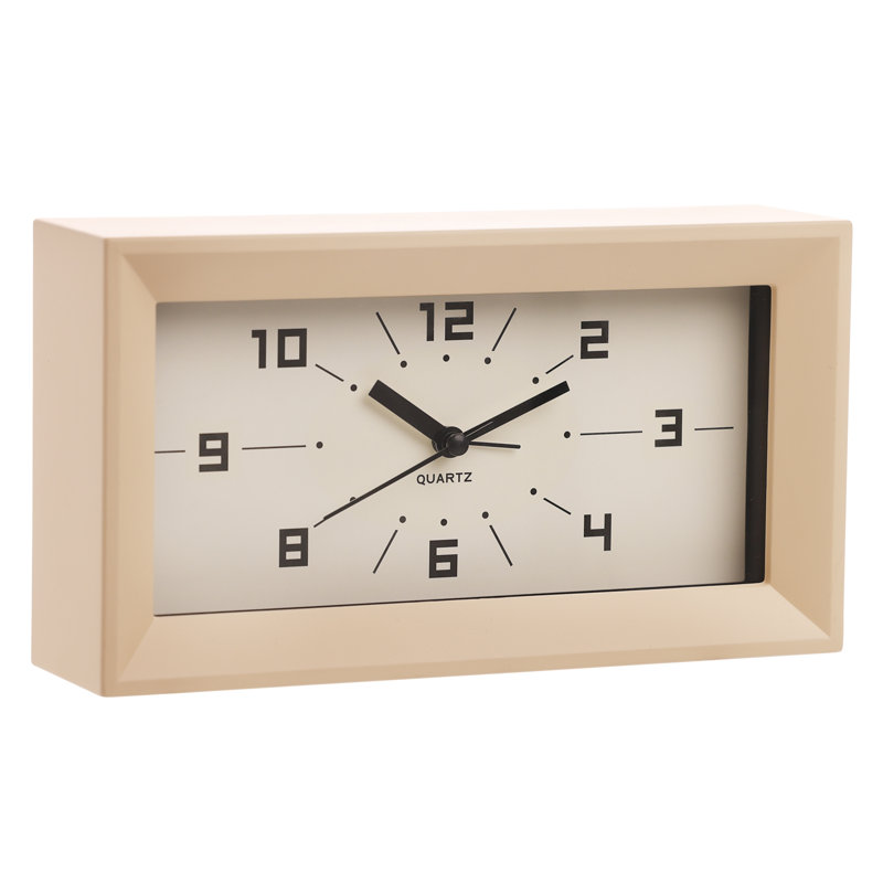 Quartz movement / Crystal Alarm Tabletop Clock, Cream