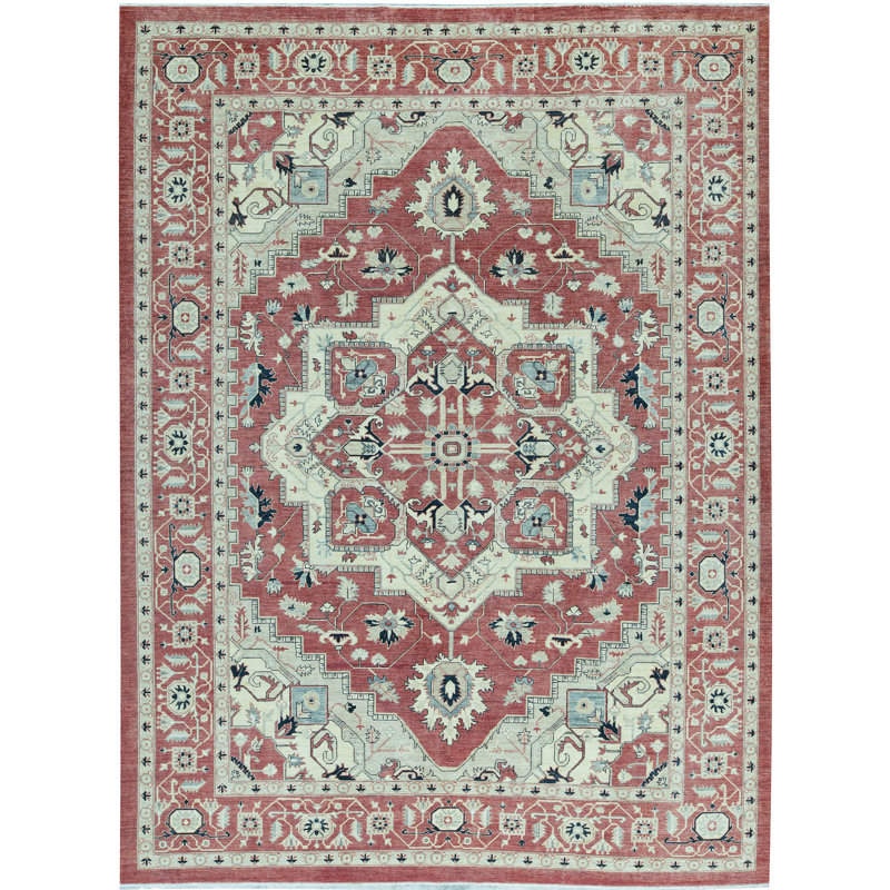 Tapis rouge noué à la main de haute qualité