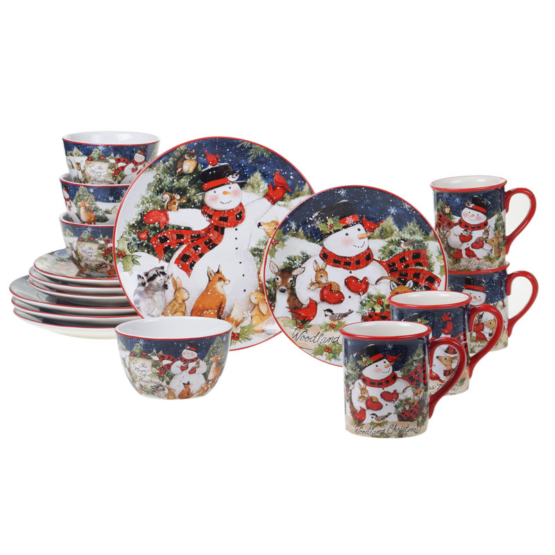 Service de vaisselle 16 pièces Certified International Magic Of Christmas Snowman