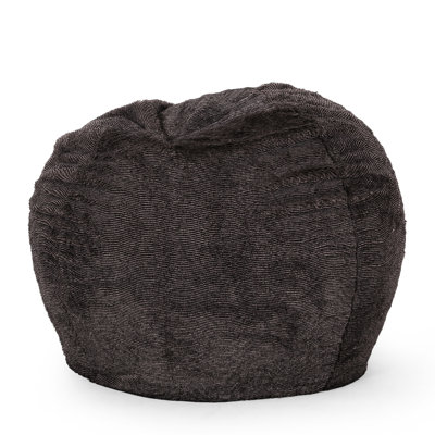 Faux Fur Bean Bag - 3 Feet Round, Brown/Beige. Stylish Living Room Feature. Removable Zippered Cover. Foam Fill Foot, And Relaxing. Washable Core
