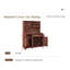 Multi-Functional Brown Outdoor Gardening Table & Kitchen Island With Drawer & Double Doors-124469025