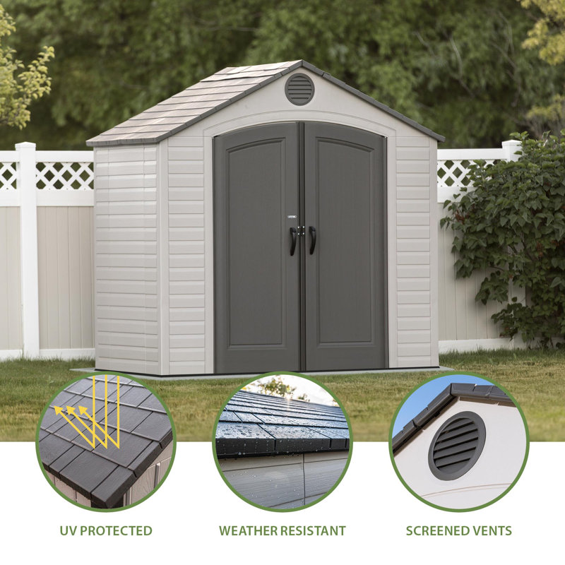 8 Ft. x 5 Ft. High-Density Polyethylene (Plastic) Steel Reinforced Outdoor Storage Shed