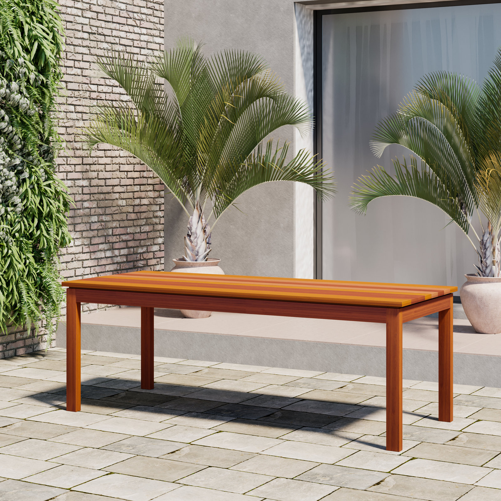 Sonlin 83" Eucalyptus Patio Table