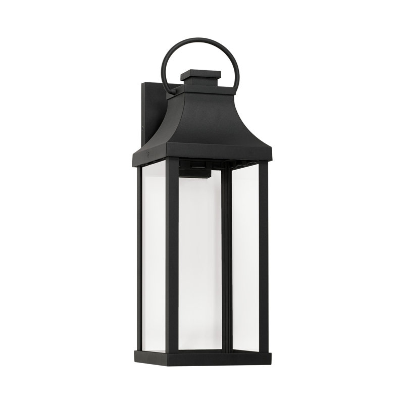 Parker 1-Light Outdoor Wall Lantern with Clear Glass, Noir