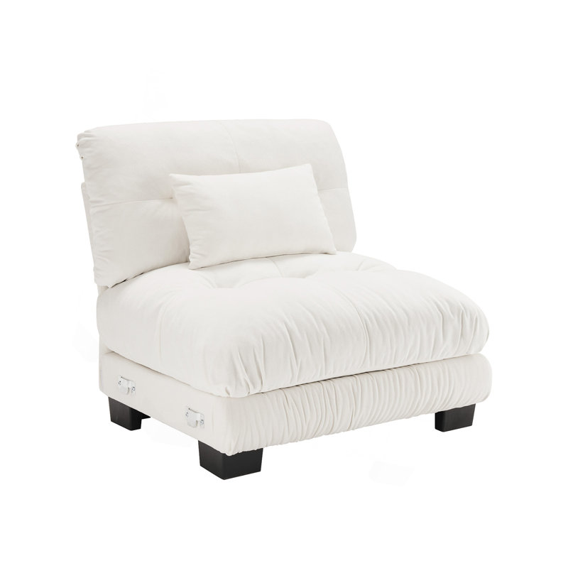 Canapé 27 sans accoudoirs avec 1 coussin - blanc, Blanc