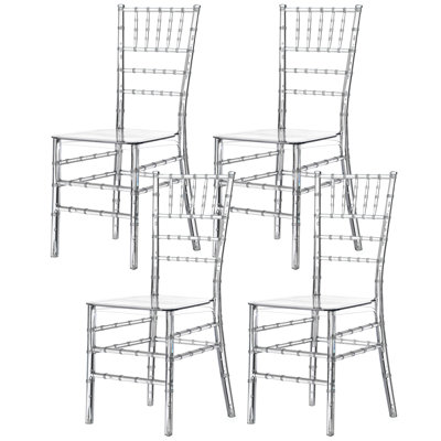 Kober Slat Back Side Chair in Clear