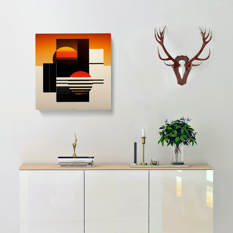 Japanese Sunset Suprematism No.1 - Wrapped Canvas, 50cm H x 50cm W x 3cm D