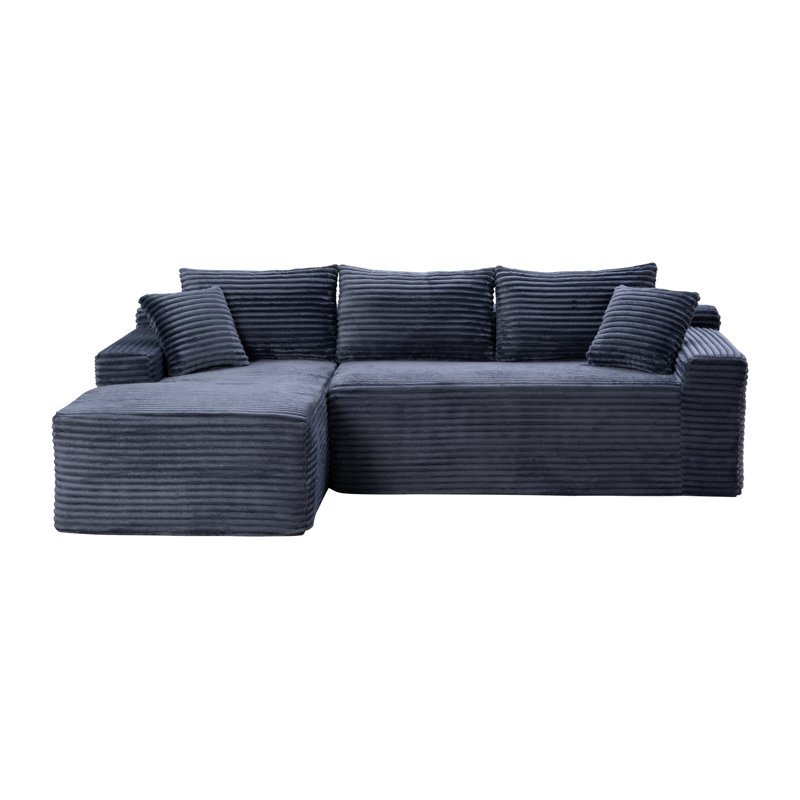 Canapé modulaire 106,3 po Cloud, 33" H x 106.3" W x 69" D, Left Hand Facing, Gray Corduroy