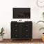 Grande commode de rangement avec 6 tiroirs en similicuir