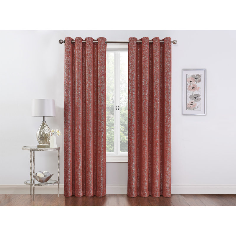 Janessa Blackout Curtain Pair, Spice
