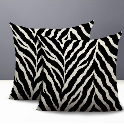 Rio Zebra Print Indoor/Outdoor Reversible Pillow