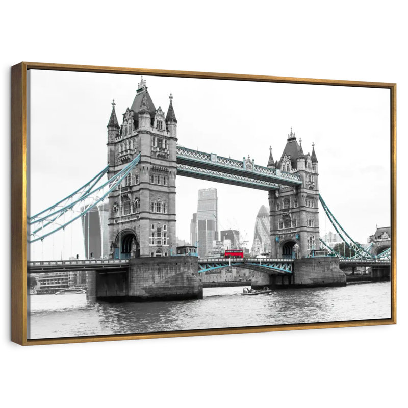 Pop London Bridge, Cadre flottant doré, 40 po x 27 po