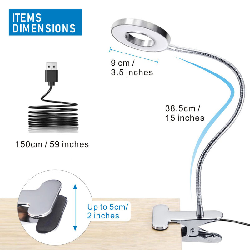Cambrya Desk Lamp, Silver