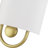 1 Light Brushed Nickel ADA Sconce With Hand Crafted Off-White Fabric Shade-2022549230