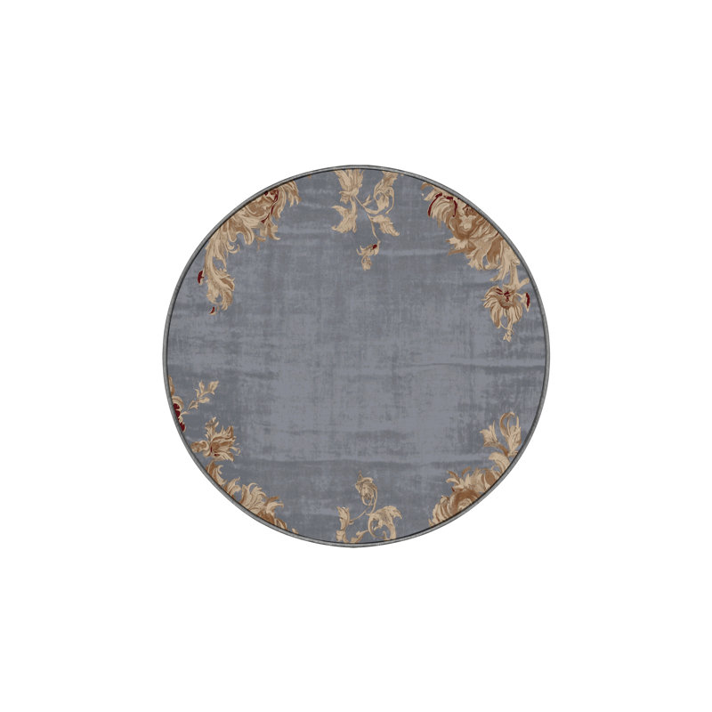 Tapis rose soyeux et moelleux, Rond 3 pi