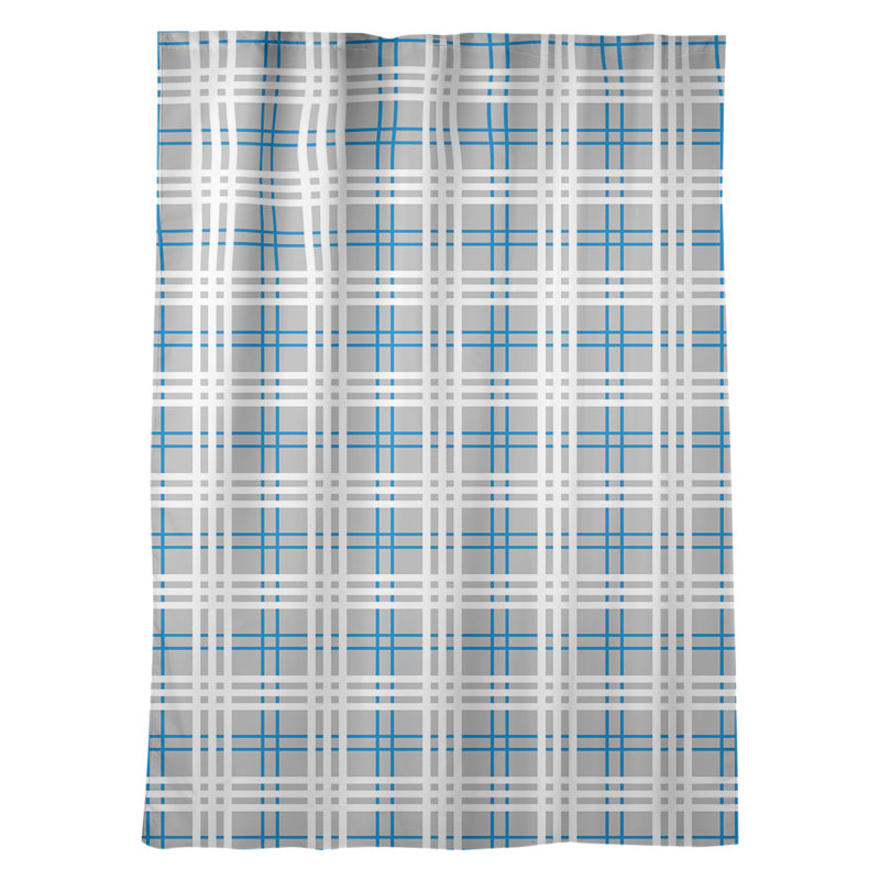 Room Darkening Curtain Single Panel, Gray/White/Blue