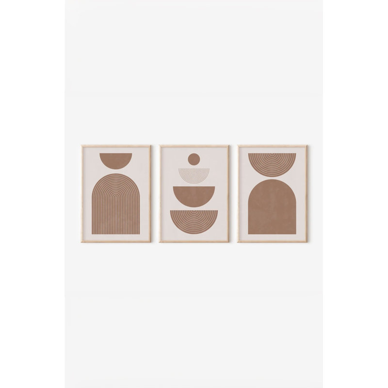 Ensemble de 3 peintures élégantes encadrées décoratives, 12,9 po x 18,9 po | Cadre 100% bois massif (épaisseur: 0,8 pouce), œuvre d'art 100% MDF | Impression numérique éclatante, parfaite pour la décoration de salon et de bureau