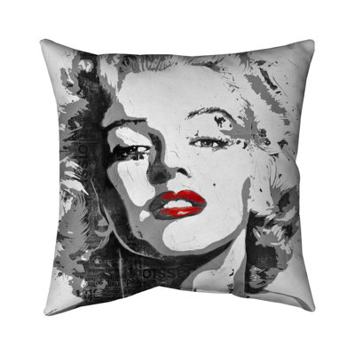 Marilyn Monroe Figurative – Outdoor Throw Pillow with Insert, Weather-Resistant