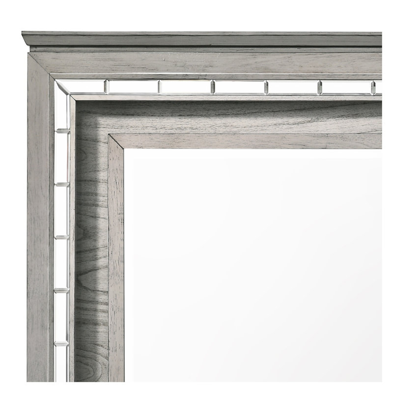 Miroir de salle de bain en chêne gris clair avec capteur tactile Antares