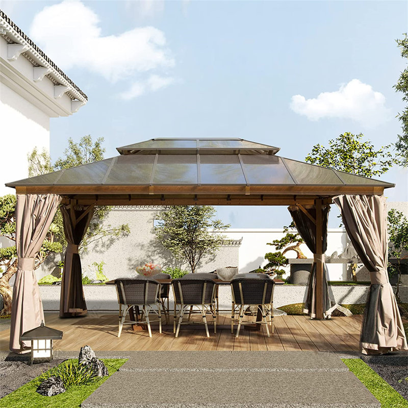 Shemsi 16 Ft. W x 12 Ft. D Aluminum Patio Gazebo