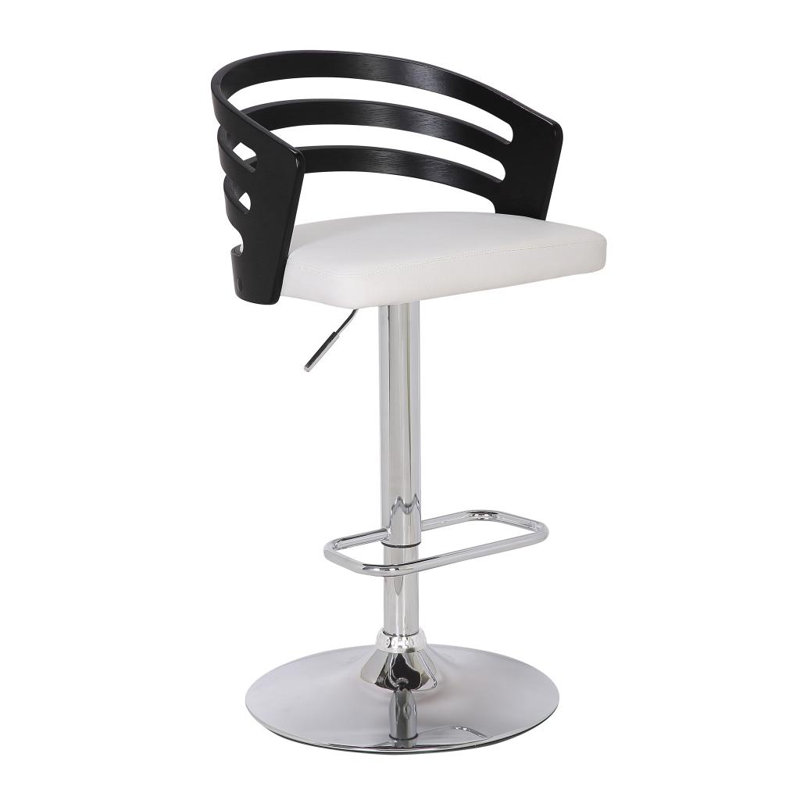 Tabouret de bar pivotant à dossier moderne Modern, Noir / blanc
