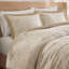 3 PCS Queen Cotton Blend Botanical Jacquard Comforter Set, Beige