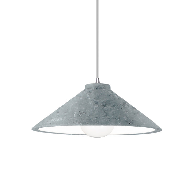 Leni Collection 1 - Light Cone Pendant Accents, Polished Chrome, Concrete