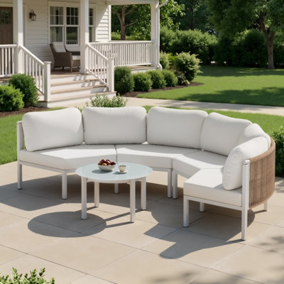 4 - Person Aluminum Patio Conversation Furniture Set with Table