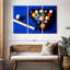 Boules de billard Senne sur table bleue-108167447