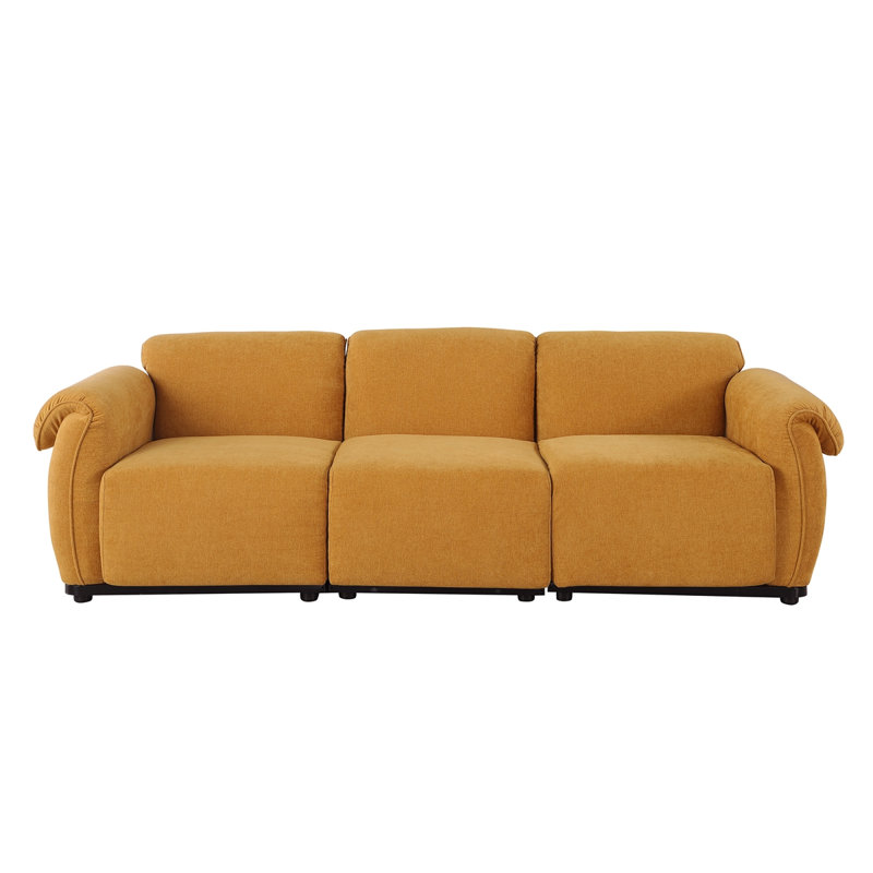 93" Length , Fashionable Modular Sofa, Iron Frame,   Chenille Sofa, Yellow, Suitable For Living Room, Bedroom
