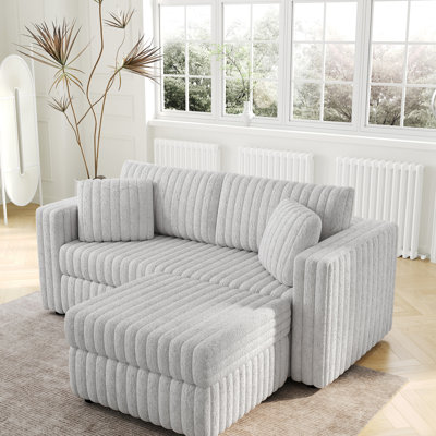 Canapé modulaire confortable pour deux personnes avec levage hydraulique et rangement caché