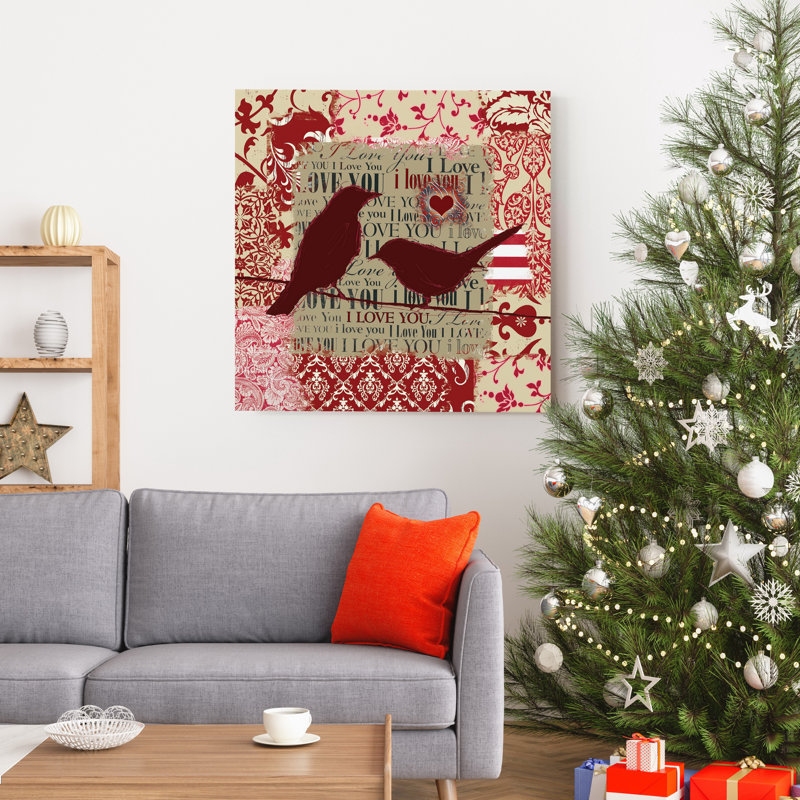 «Valentines I», reproduction d'art textuel sur toile tendue, H 32 po x l 32 po x P 1 po