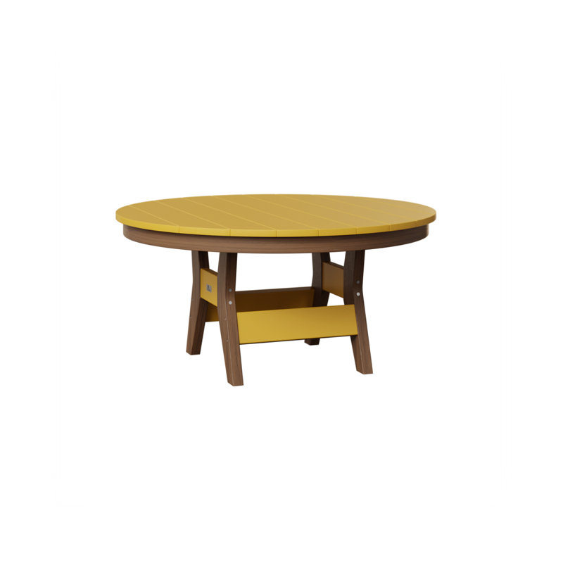 Table de conversation ronde 38 po Berlin Gardens Harbor, Acajou antique, Jaune soleil levant