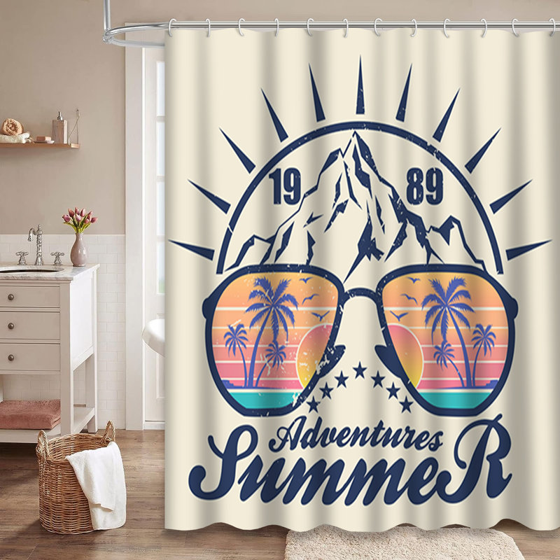 Rideau de douche Summer Surfing, L 72 po x l 84 po