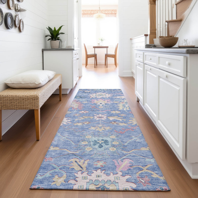 Premium Machine Washable Gurubaksh AMF1154 Global Rug, Runner 2'3" x 7'6"